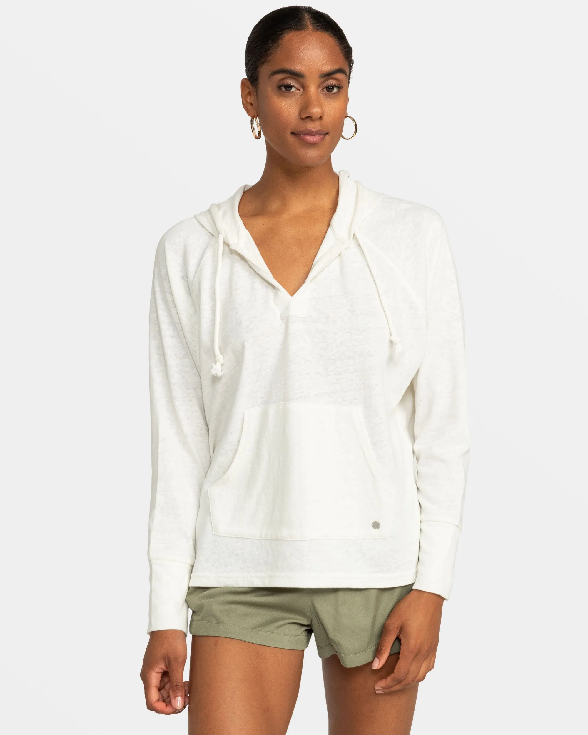 Destination Surf Long-Sleeve Hooded Top - Egret sold by Roxy