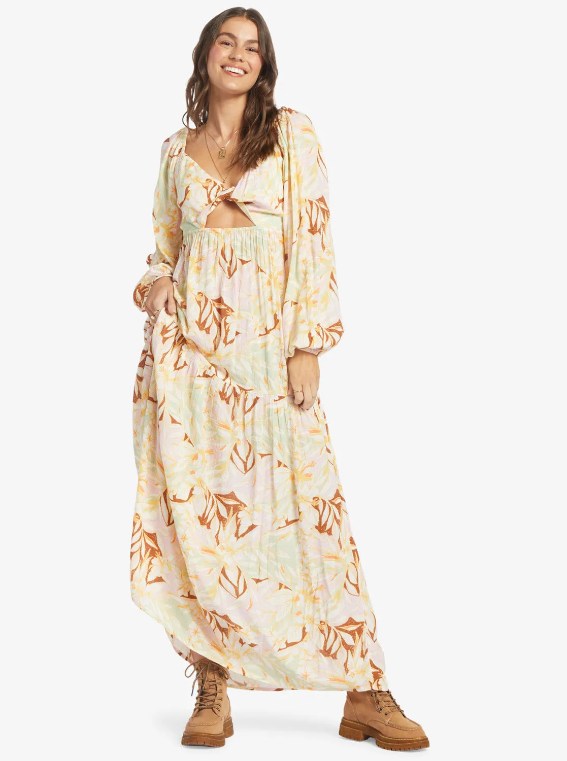 On Holiday Maxi Dress - Quiet Green Coast 2 Coast sold by Roxy
