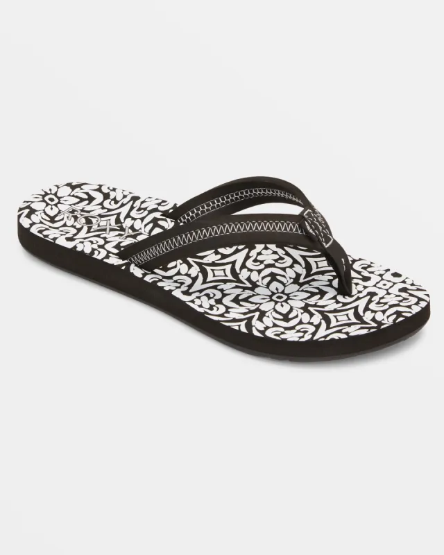 Vista Loreto II Flip-Flops - Black/Soft White sold by Roxy