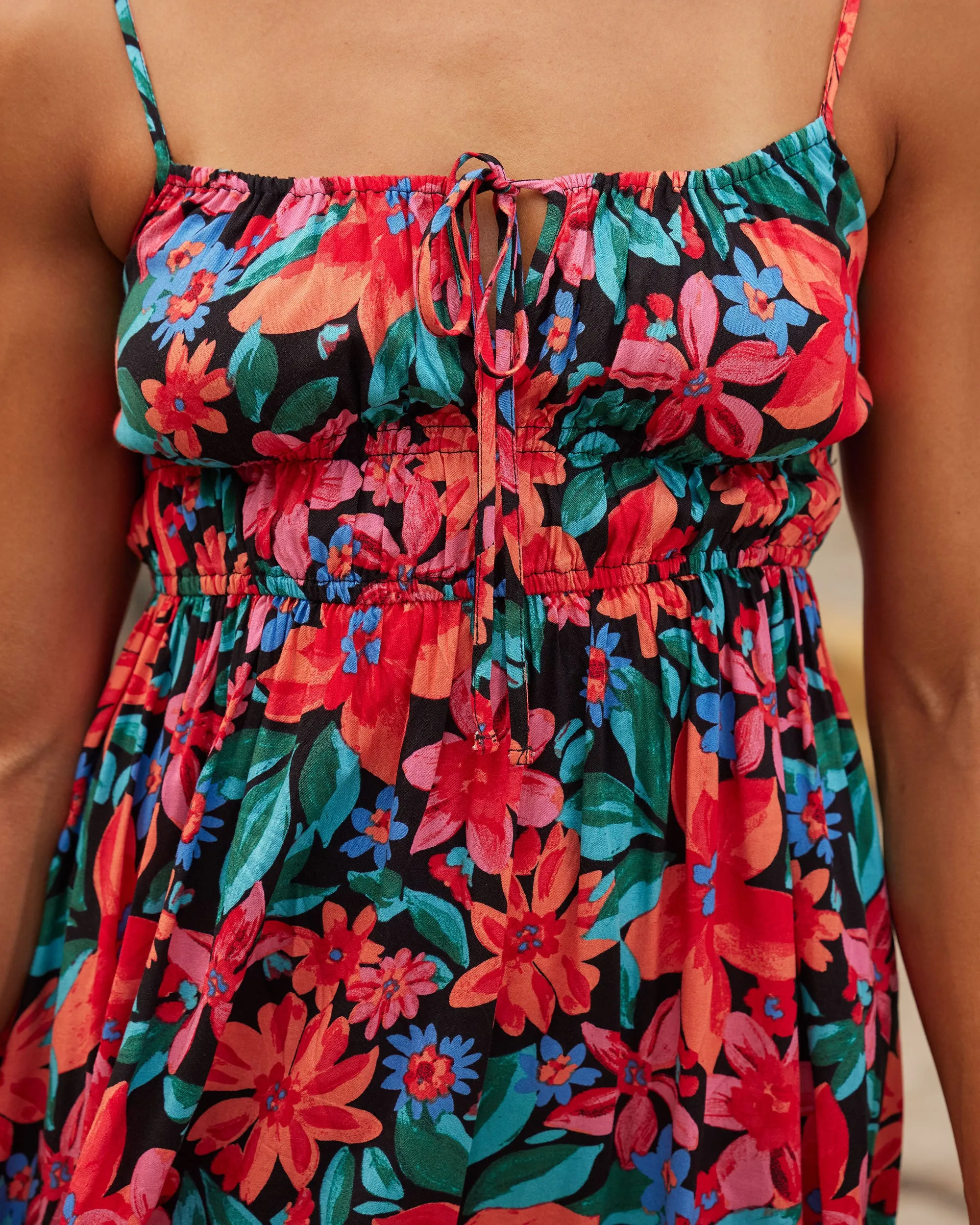 La Vida Strappy Mini Dress - Anthracite Floral Fiesta sold by Roxy product image thumbnail 4