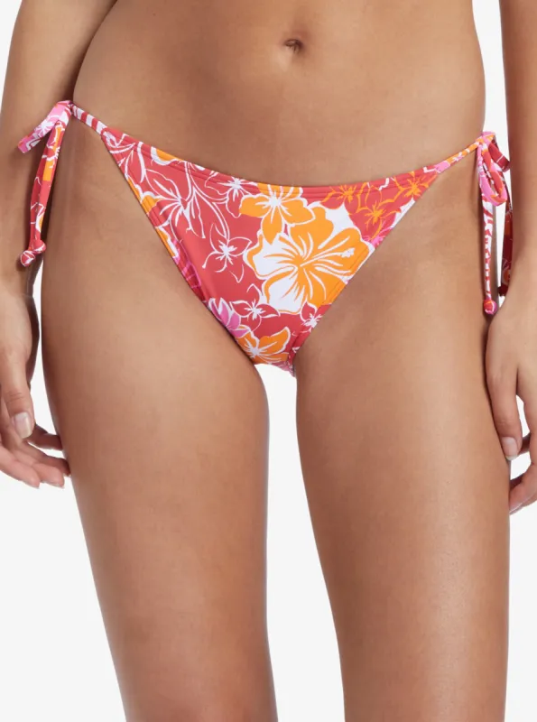 Sea Spray Tie Side Bikini Bottom - Hilo Hibiscus sold by Roxy
