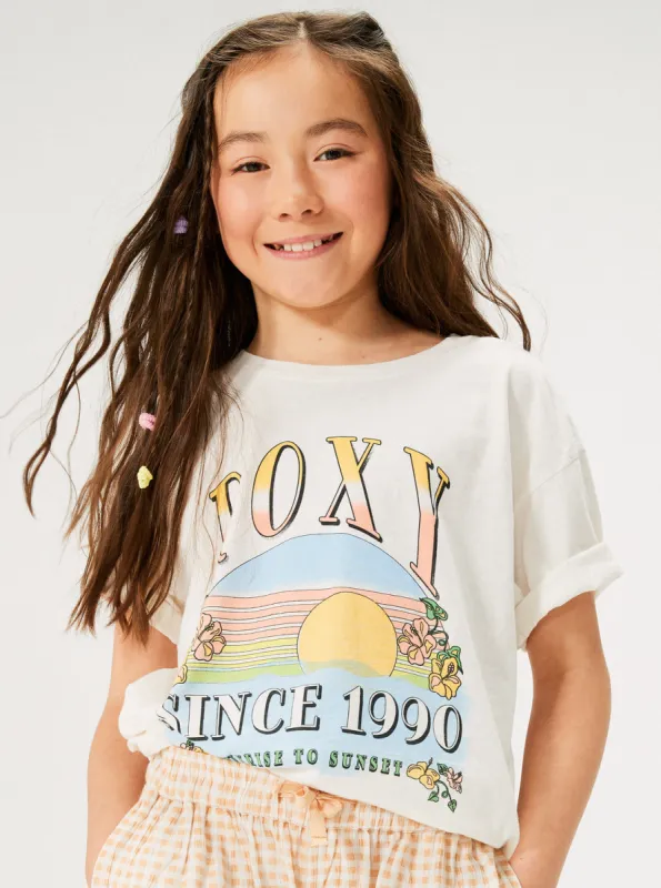 Girls 4-16 Sunrise To Sunset Oversized Boyfriend T-Shirt - Snow White sold by Roxy