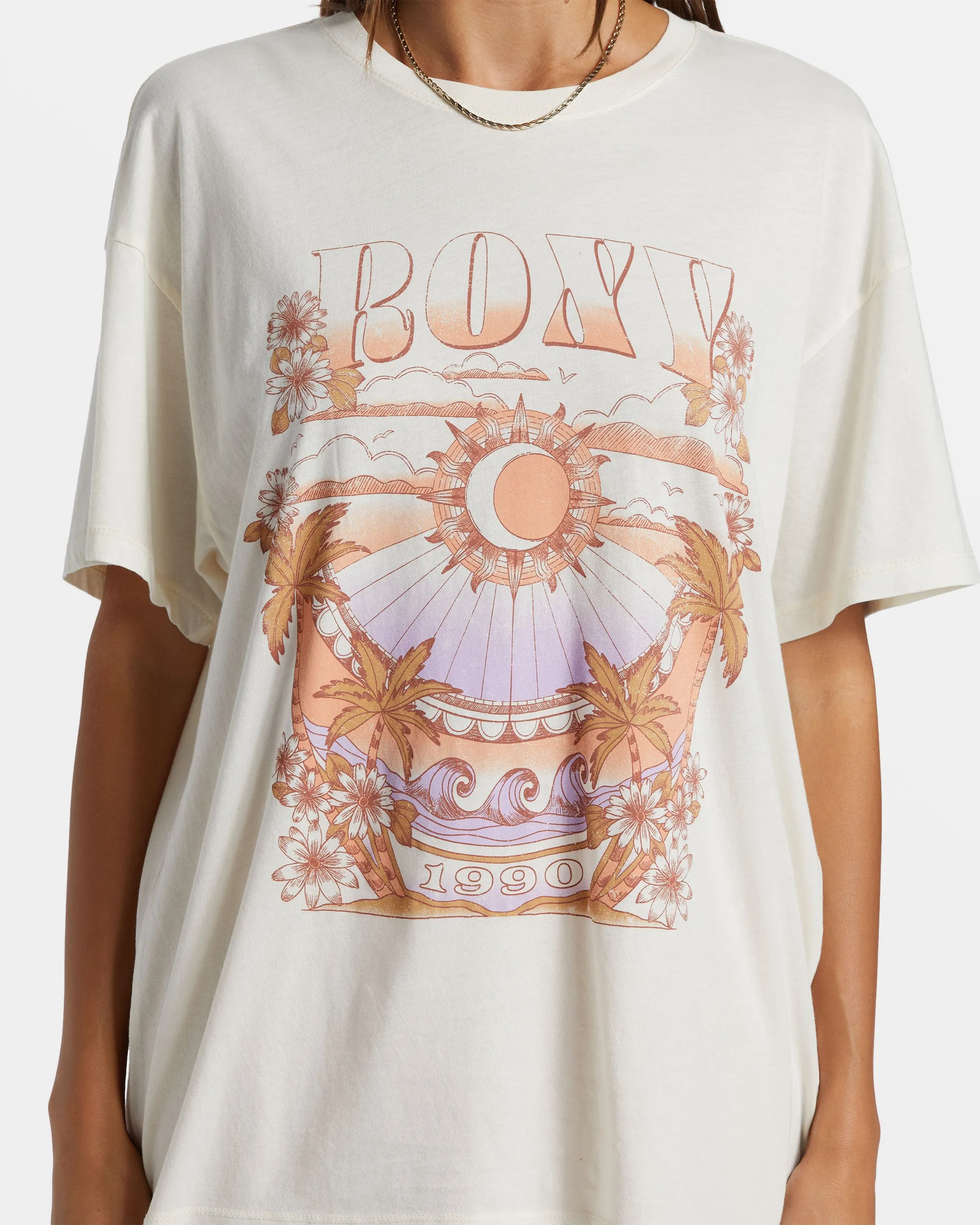 Star Chart Oversized Boyfriend T-Shirt - Egret sold by Roxy product image thumbnail 2