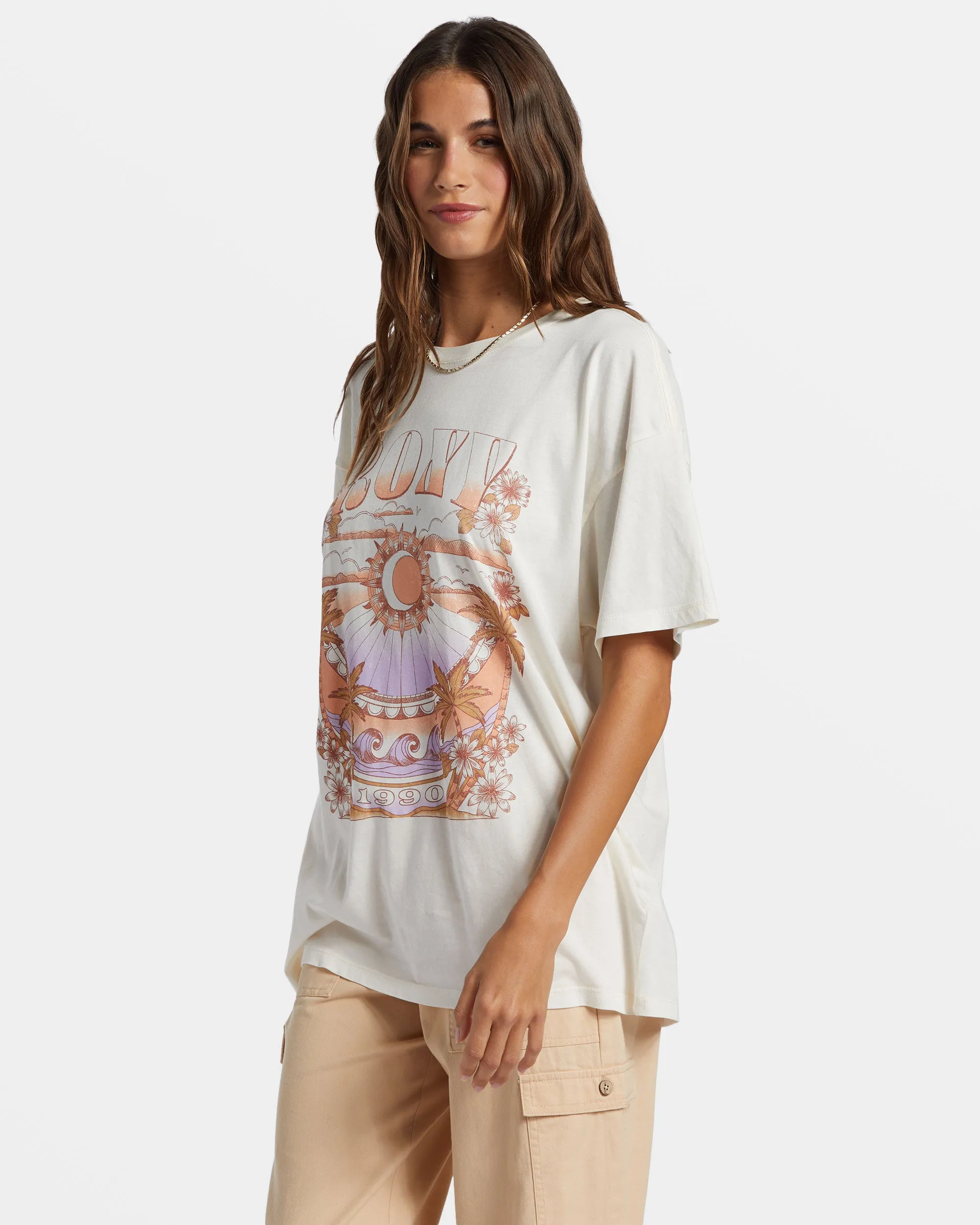 Star Chart Oversized Boyfriend T-Shirt - Egret sold by Roxy product image thumbnail 5