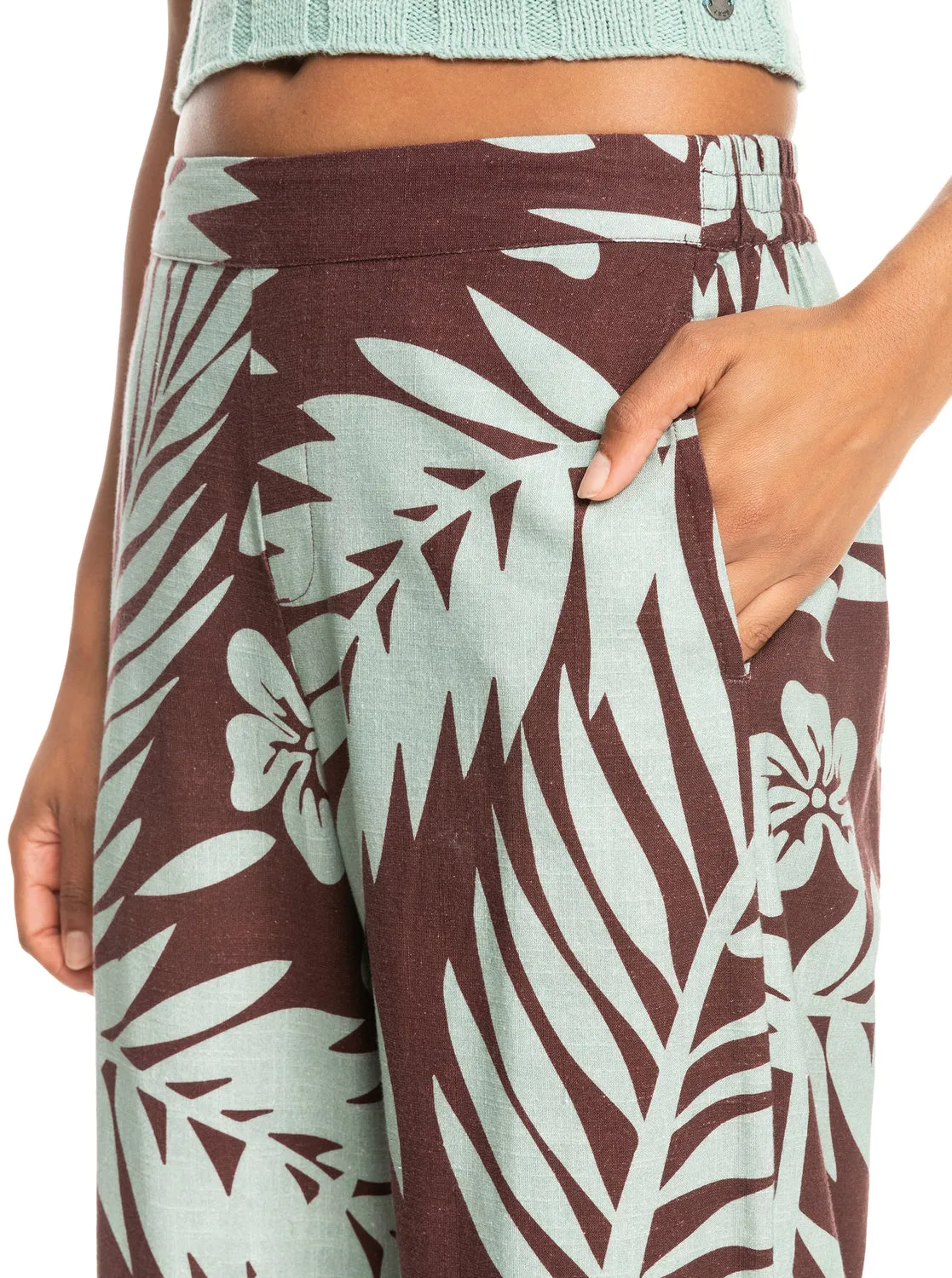 Another Night Wide Leg Pants - Bitter Chocolate Palmeria sold by Roxy product image thumbnail 3