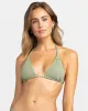 Essaouira Tiki Tri Bikini Top - Oil Green sold by Roxy