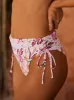 Printed Beach Classics Moderate Side-Tie Bikini Bottom - White Happy Tropical Swim sold by Roxy