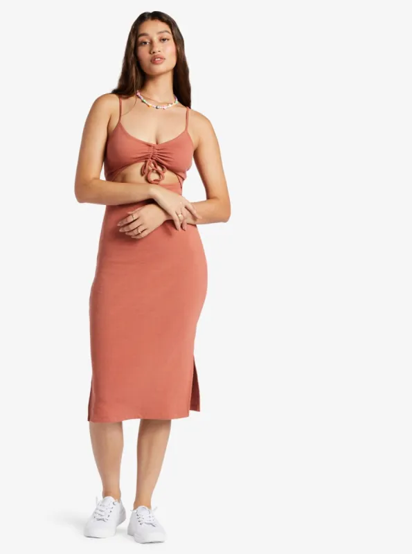 Wavey Baby Rib Knit Dress - Redwood Burl sold by Roxy