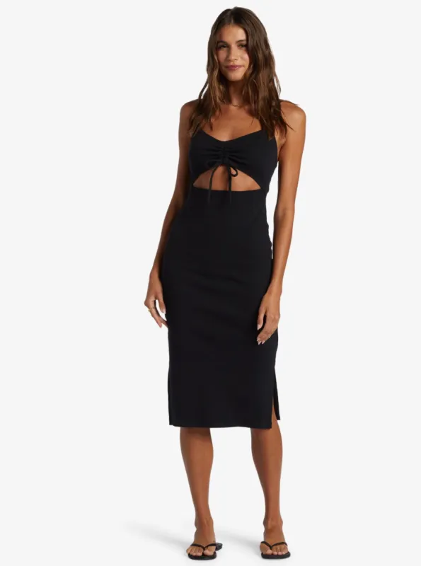 Wavey Baby Rib Knit Dress - Anthracite made by Roxy