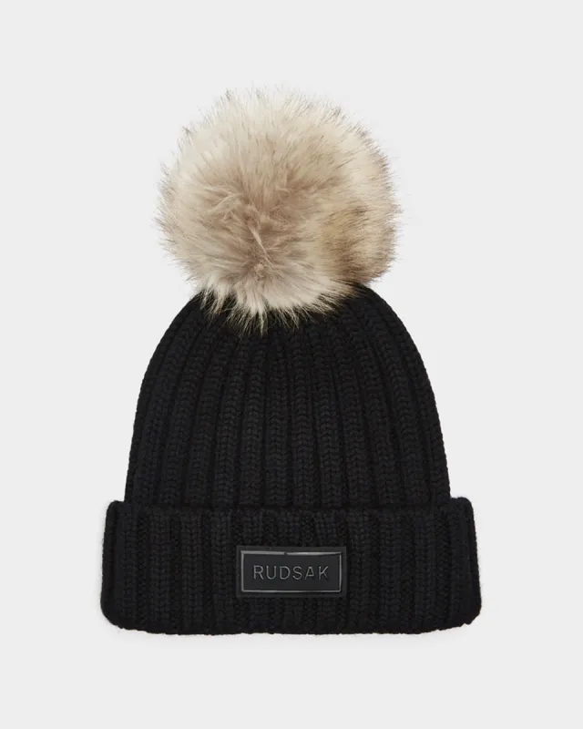 NWT RUDSAK Anya Wool and Fur Beanie Pom Pom Hat - NEW RUDSAK | Accessories | Rudsak Gray Ribbed Knit Pompom Hat  main image 3