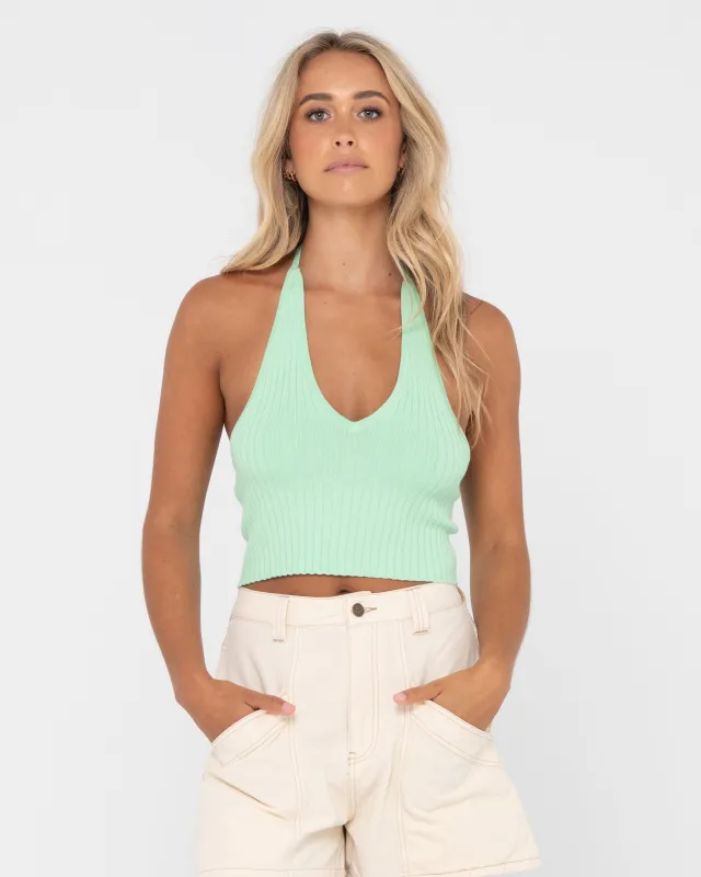 Aureli Halter Crop Knit Top sold by Rusty