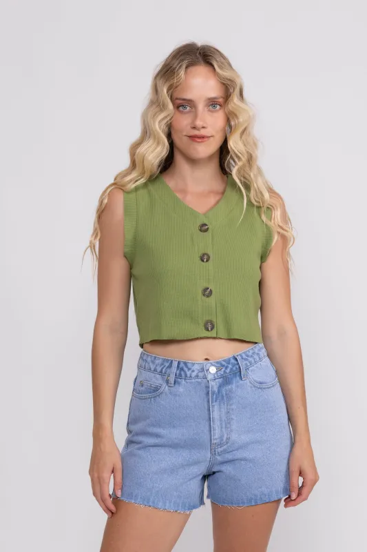 Clarissa Waffle Knit Top sold by Rusty