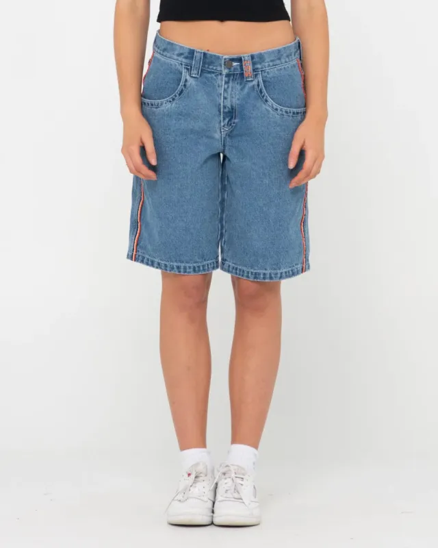 FLIP MOMMY LOW RISE WIDE LEG DENIM SHORT made by Rusty