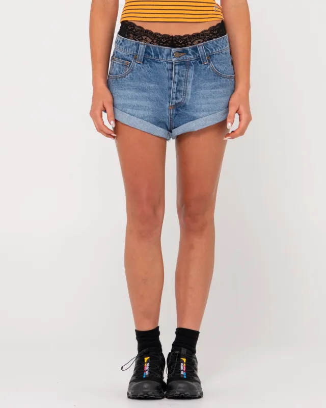 Shorty Low Rise Denim Mini Short sold by Rusty