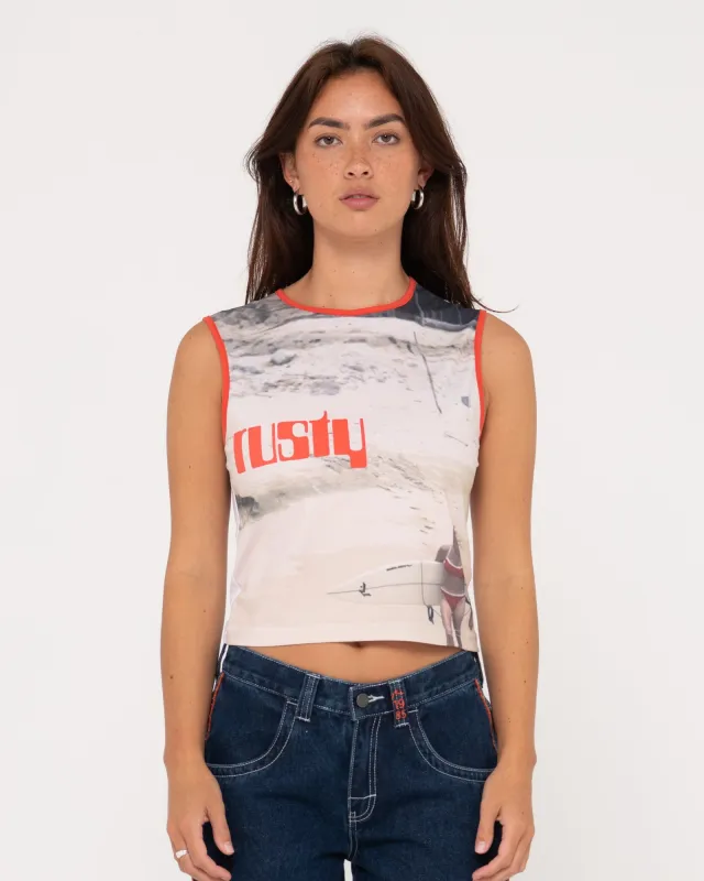 All Ova Slim Fit Sleeveless Skimmer Tank made by Rusty