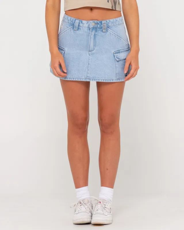 Milly Low Rise Denim Cargo Mini Skirt made by Rusty