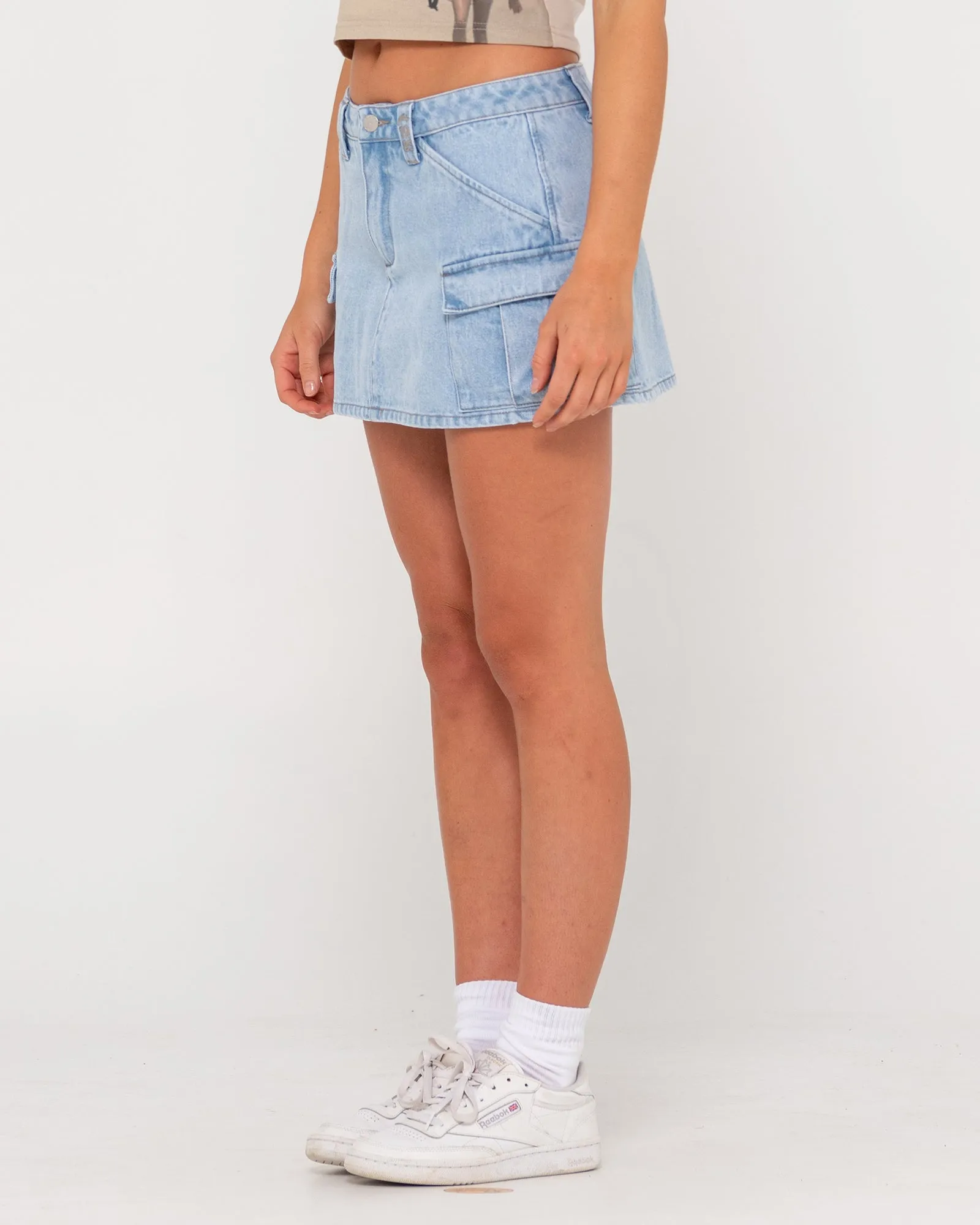 Milly Low Rise Denim Cargo Mini Skirt sold by Rusty product image thumbnail 4