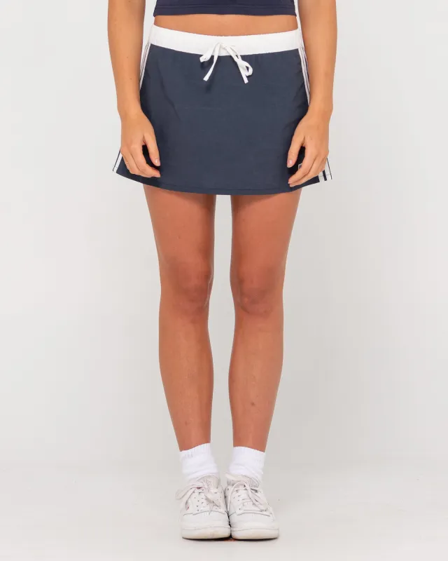 Double Trouble Elastic Waist Mini Skirt sold by Rusty