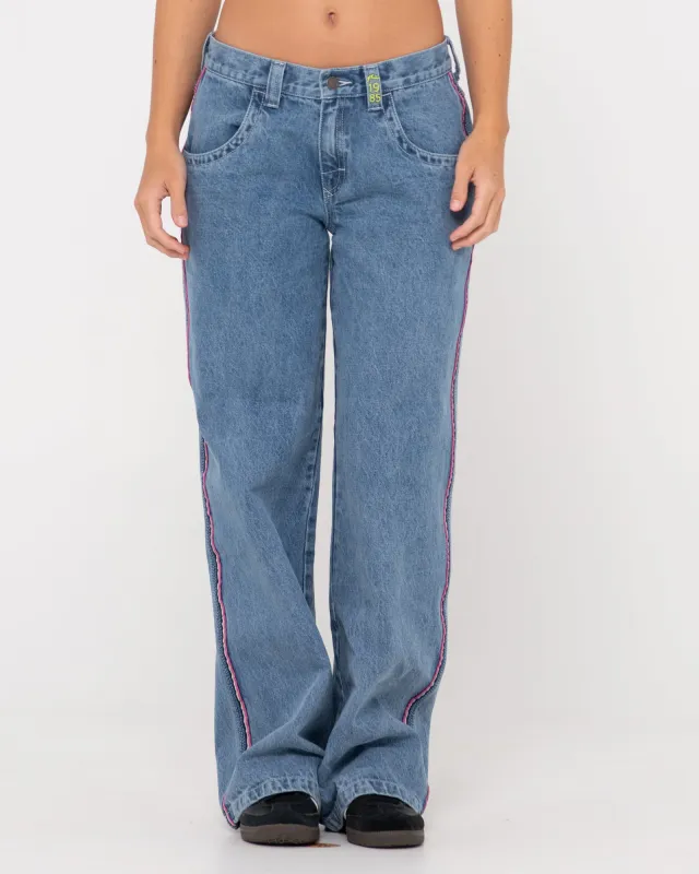 Flip Mommy Low Rise Wide Leg Denim Pant sold by Rusty