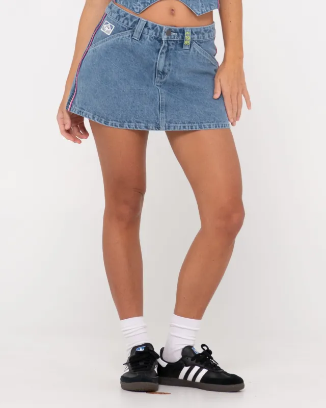 Flip Mommy Low Rise Mini Denim Skirt sold by Rusty