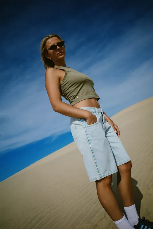 Flip Mommy Low Rise Wide Leg Denim Jort sold by Rusty