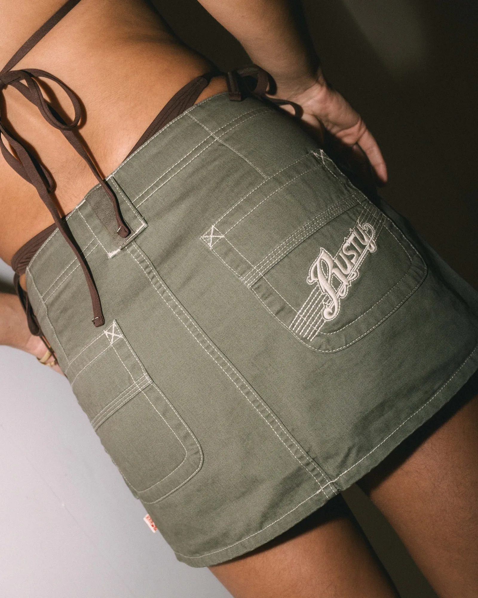 Dirtbag Cargo Low Rise Mini Skirt sold by Rusty product image thumbnail 2