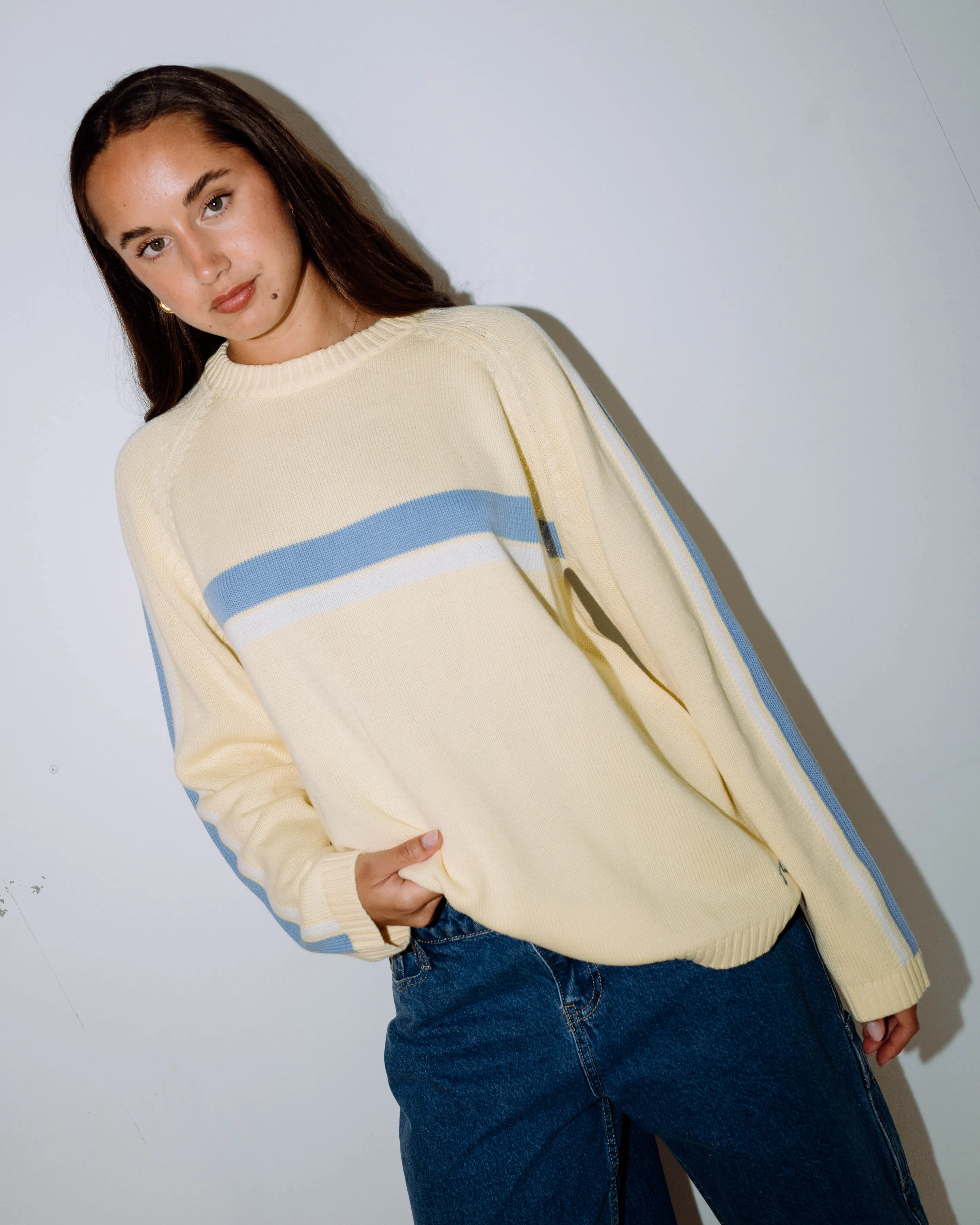 White Lines Long Sleeve Crew Neck Knit sold by Rusty product image thumbnail 4
