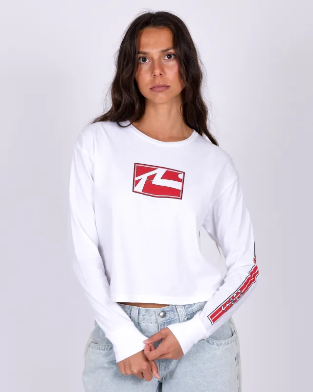 Heritage R Dot Long Sleeve Crop Tee made by Rusty