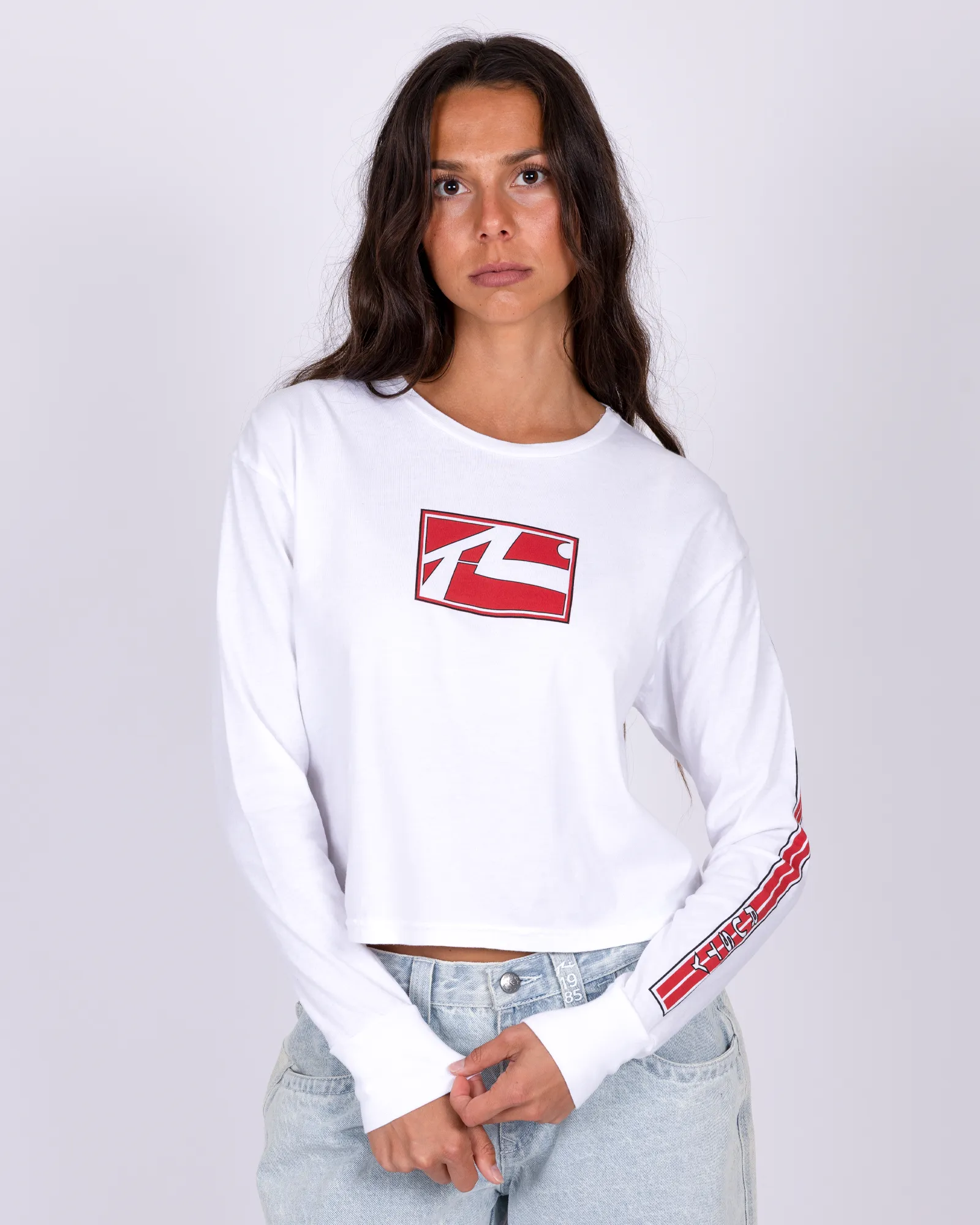 Heritage R Dot Long Sleeve Crop Tee sold by Rusty