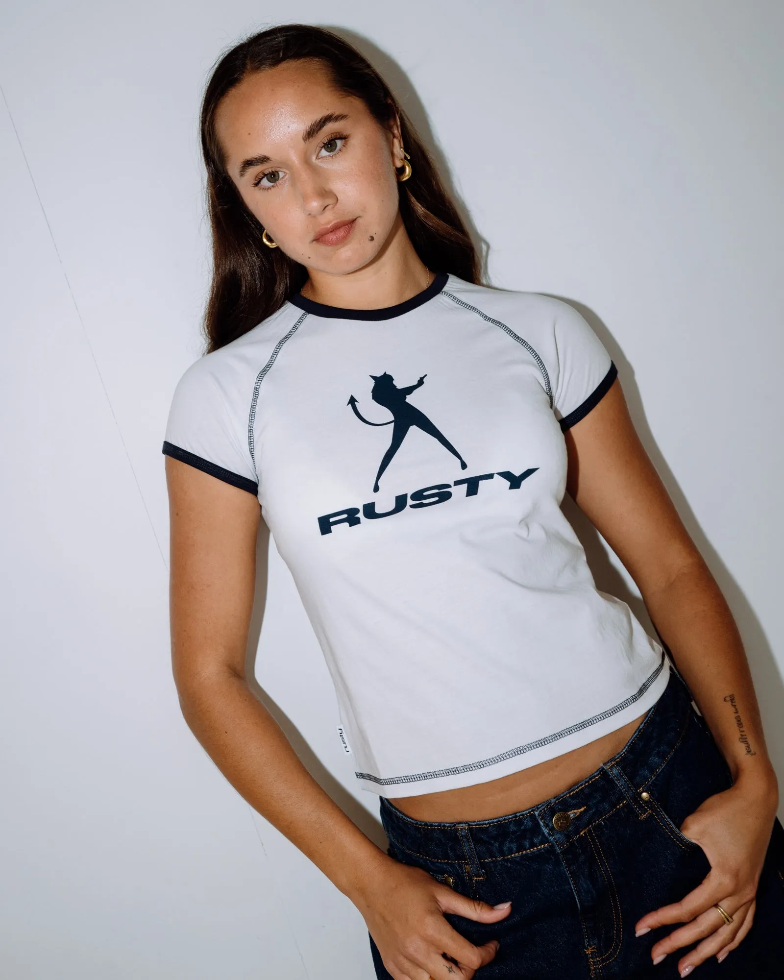 Delphie Devil Ringer Mini Tee sold by Rusty product image thumbnail 5