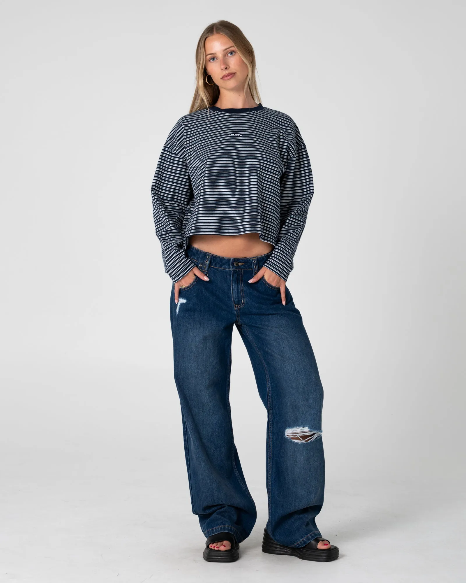 17 Degrees Stripe L/S Oversize Tee sold by Rusty product image thumbnail 5