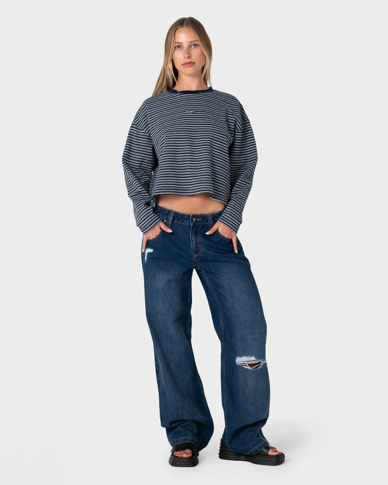 17 Degrees Stripe L/S Oversize Tee sold by Rusty product image thumbnail 3