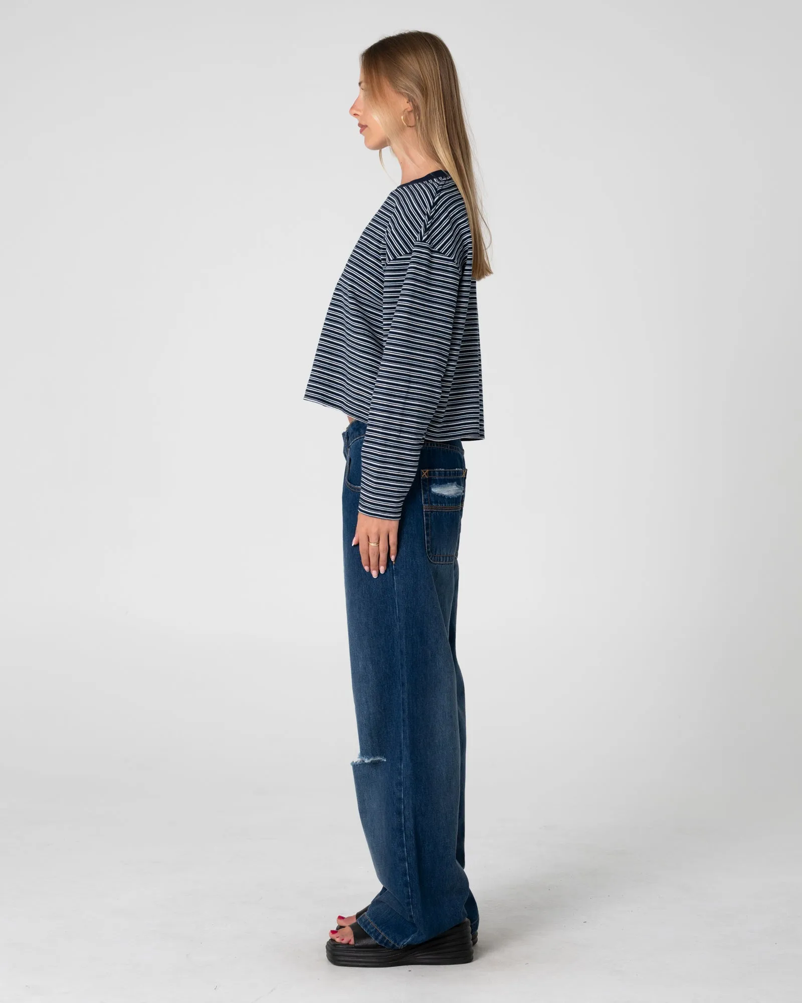 17 Degrees Stripe L/S Oversize Tee sold by Rusty product image thumbnail 4