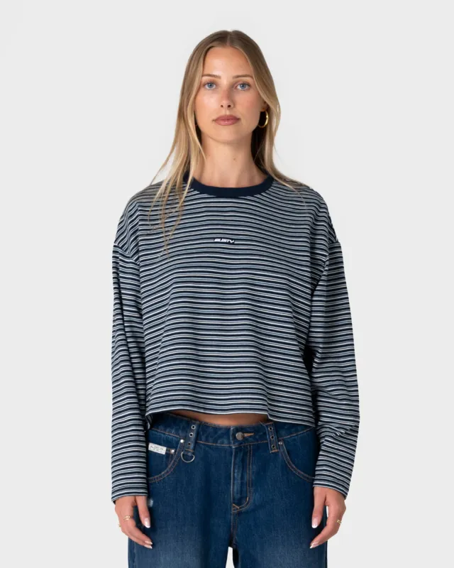 17 Degrees Stripe L/S Oversize Tee made by Rusty