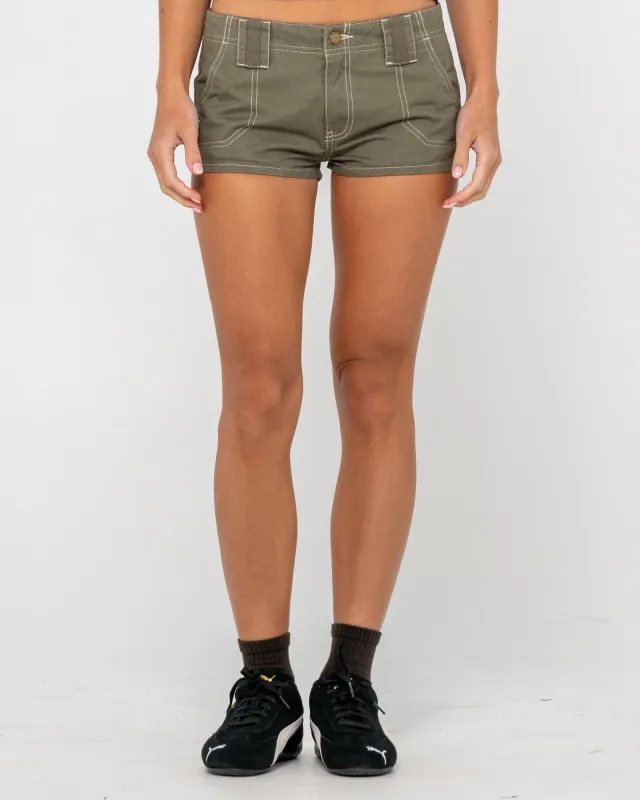Dirtbag Cargo Low Rise Mini Short made by Rusty