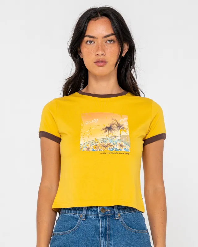 La Cabana Contrast Ringer Mini Tee made by Rusty