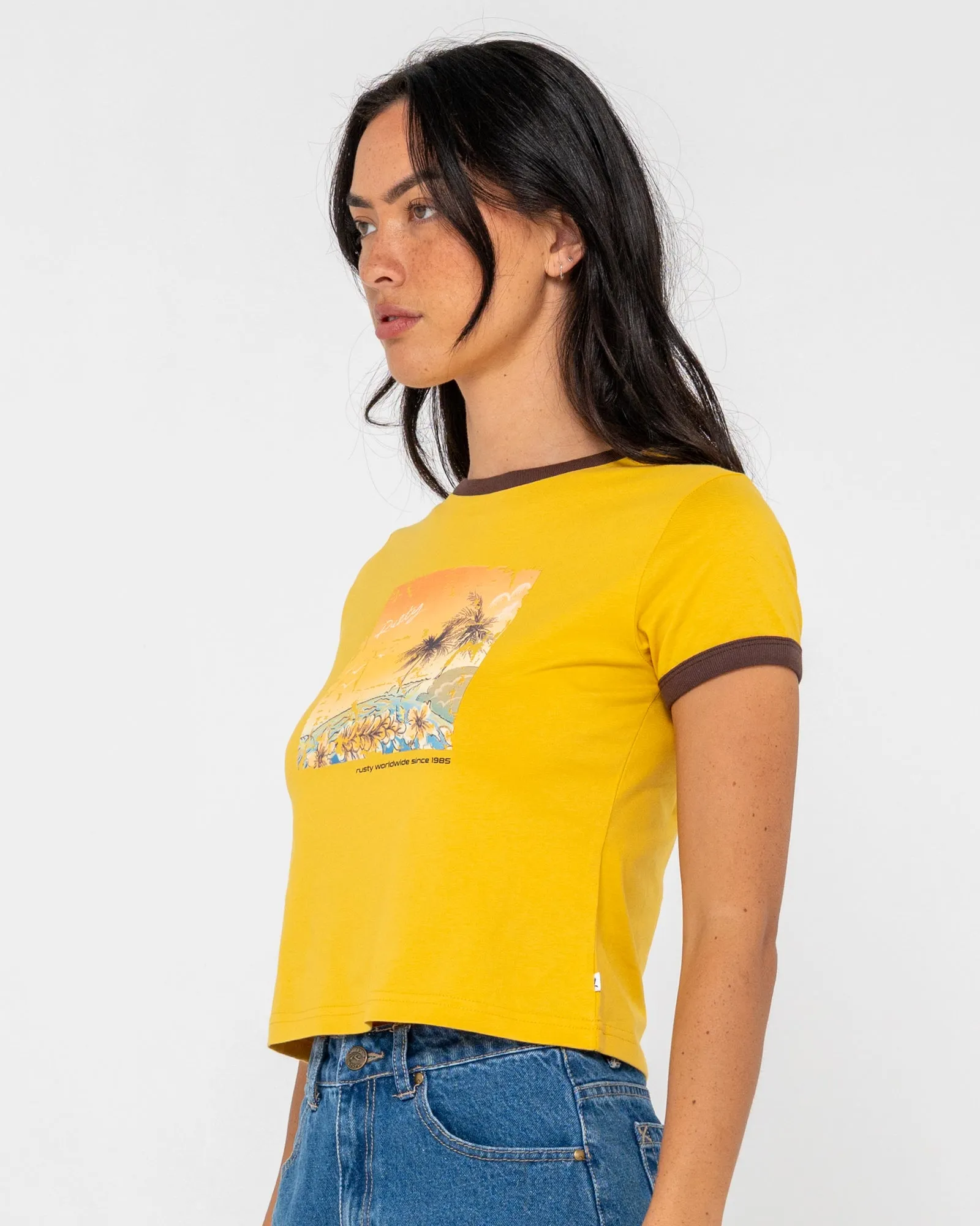La Cabana Contrast Ringer Mini Tee sold by Rusty product image thumbnail 3