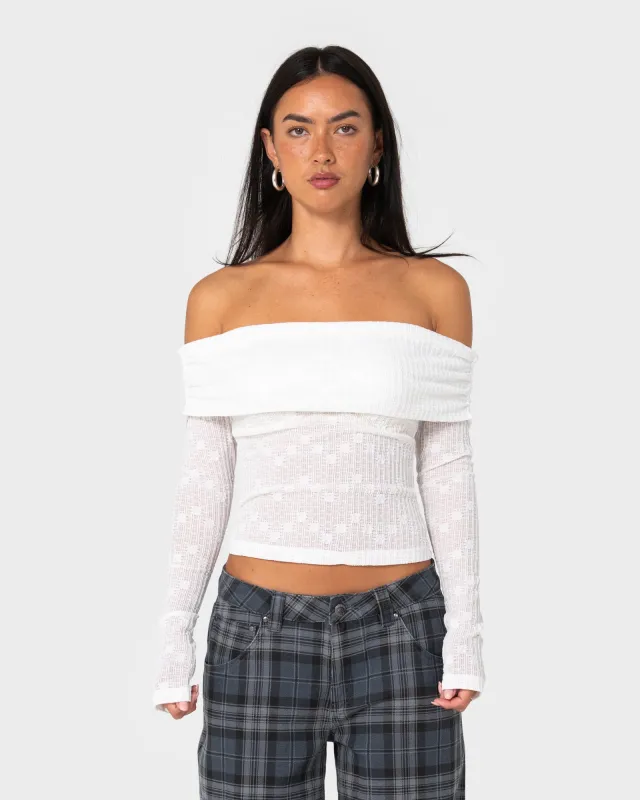 Veera L/S Off Shoulder Top made by Rusty