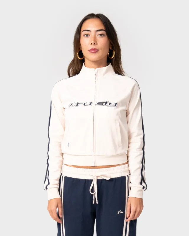Maneater Fitted Zip Through Track Jacket made by Rusty