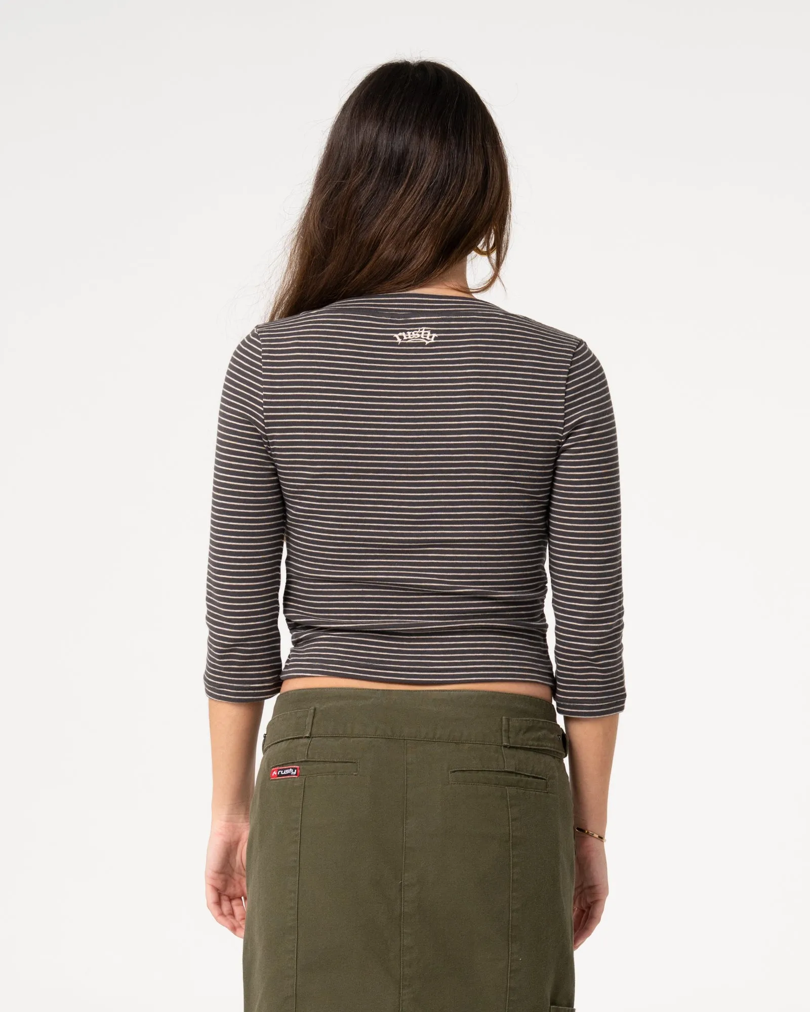 Rikki Stripe Vee Neck Top sold by Rusty product image thumbnail 2