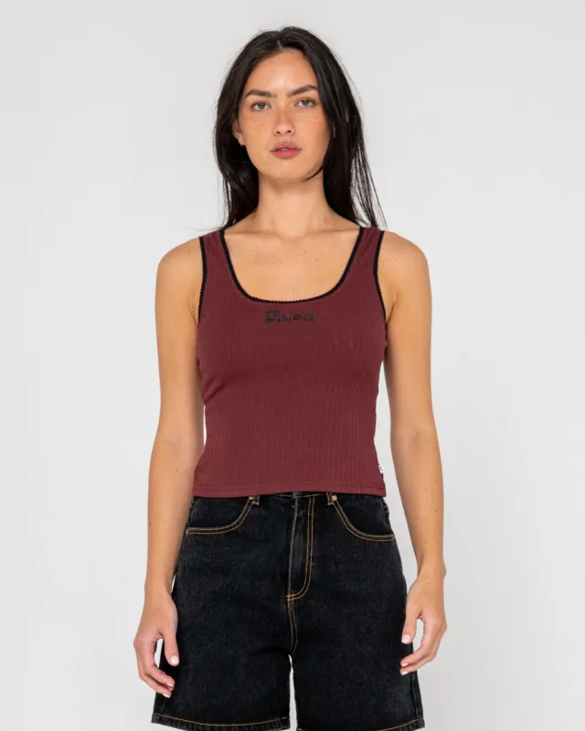 Cassian Ribbed Scoop Neck Singlet made by Rusty
