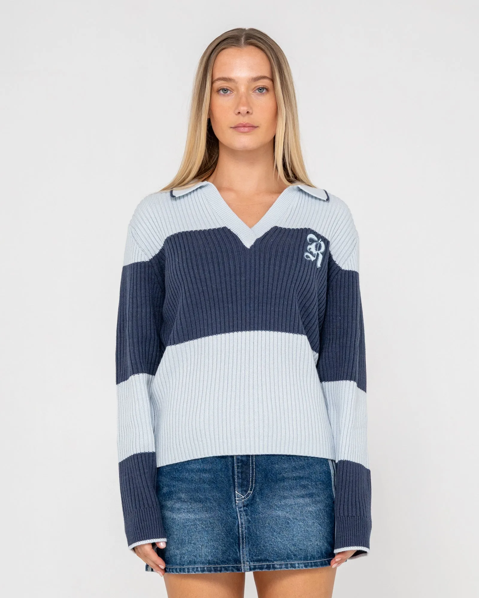 Try Me Knitted Rugby Top sold by Rusty
