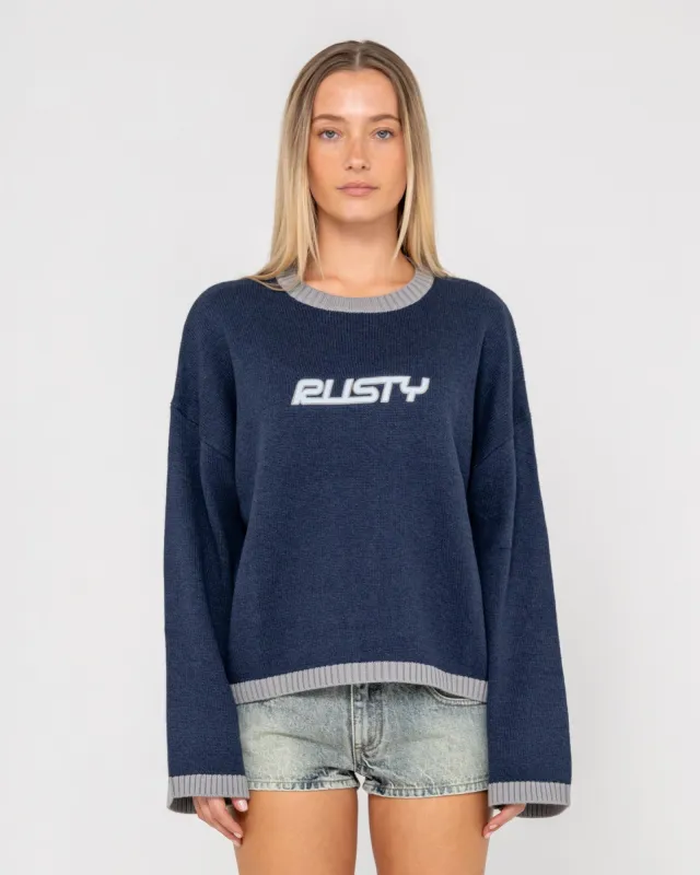Rider Relaxed Crew Neck Knit made by Rusty