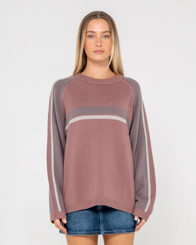 White Lines Two L/S Crew Neck Knit made by Rusty