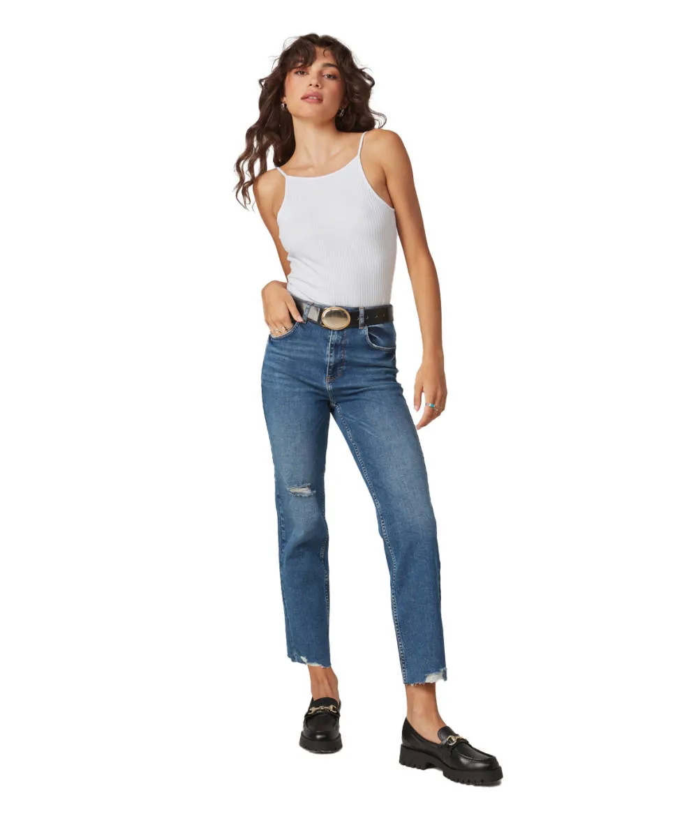 Lola Jeans DENVER-DIS High Rise Straight Jeans sold by RW&CO. product image thumbnail 4