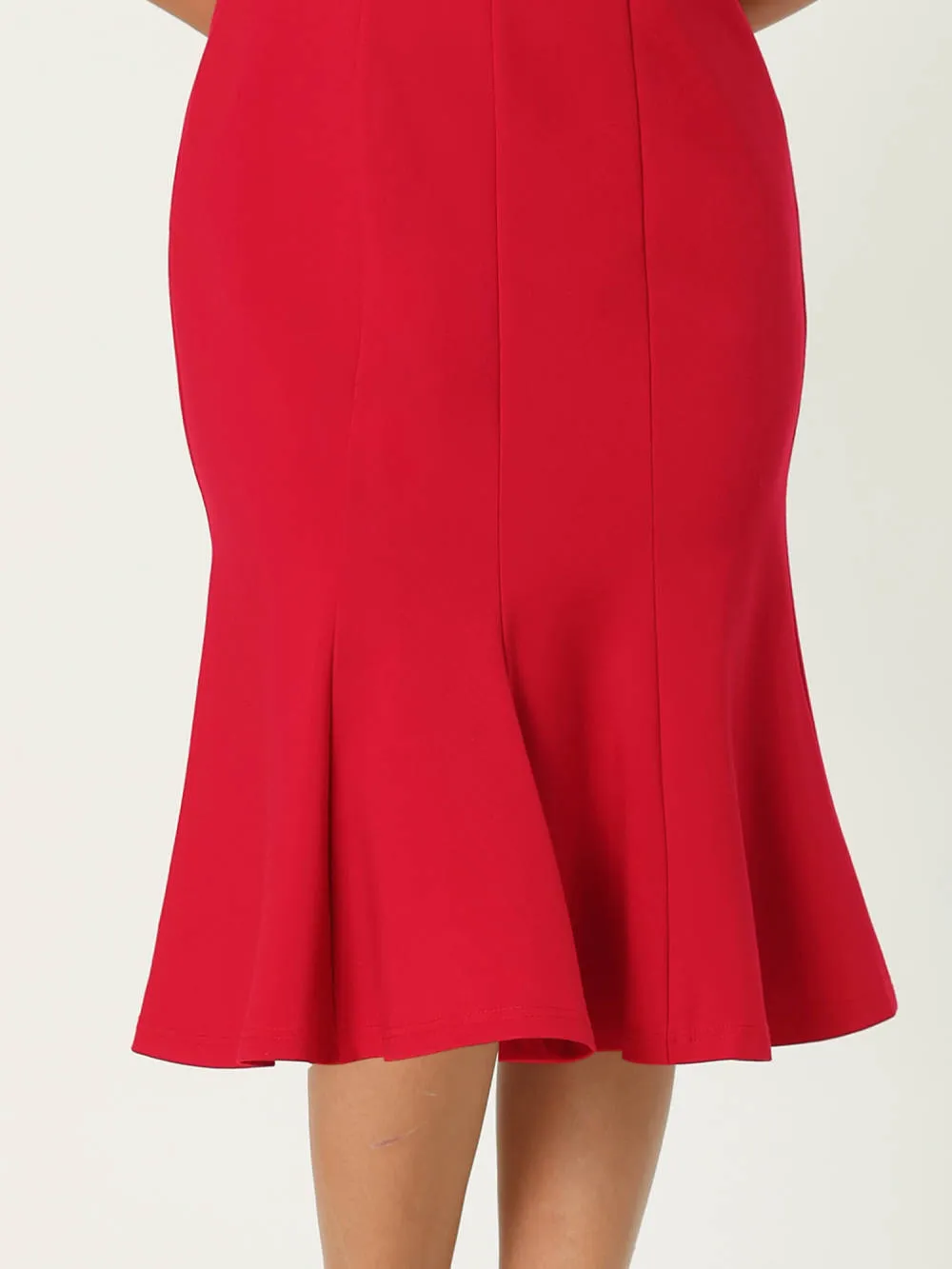 Hobemty- Sleeveless V Neck Fishtail Dress sold by RW&CO. product image thumbnail 4