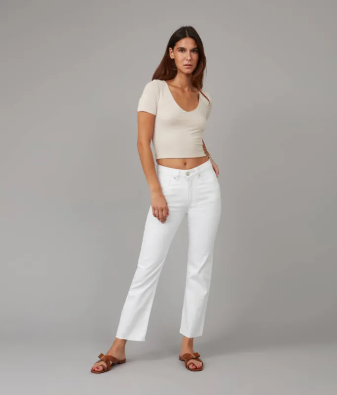 Lola Jeans DENVER-WHT High Rise Straight Jeans sold by RW&CO.