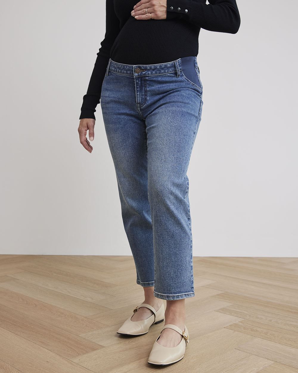 Vintage Wash Slim Ankle Leg Jeans - Thyme Maternity sold by RW&CO.