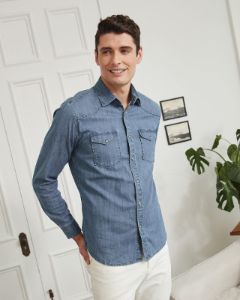 Tailored Fit Denim Shirt | RW&CO. sold by RW&CO.