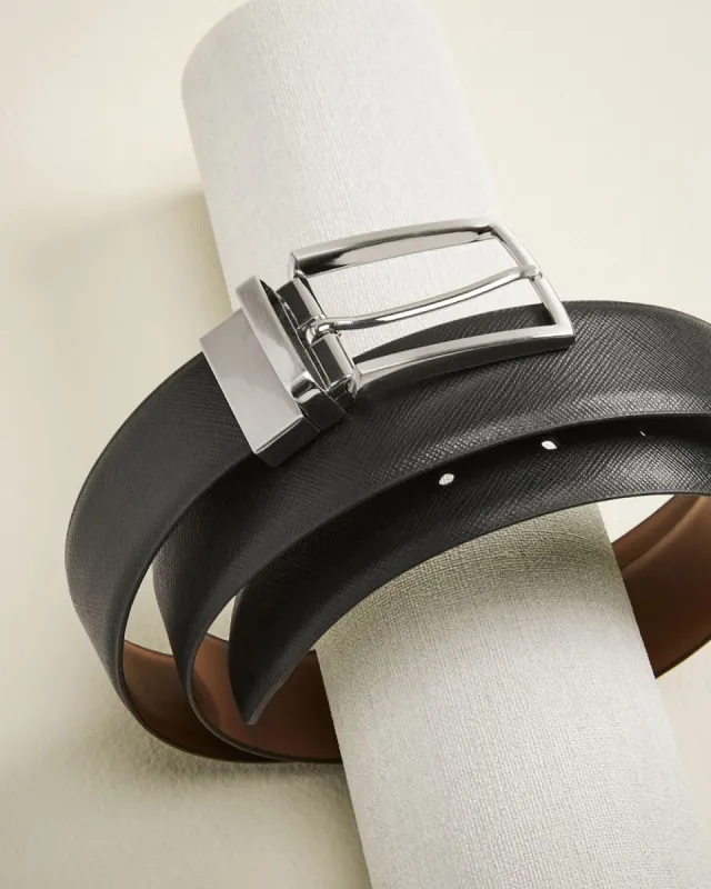 Reversible Black and Tan Leather Belt | RW&CO. sold by RW&CO.